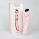 Viotec Chance Touch Screen G-Spot Vibrator Pink displayed with box on clear stand.