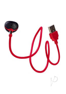 USB Magnetic Charge Cable in red for FUN FACTORY toys, featuring a secure magnetic connection for effortless charging.