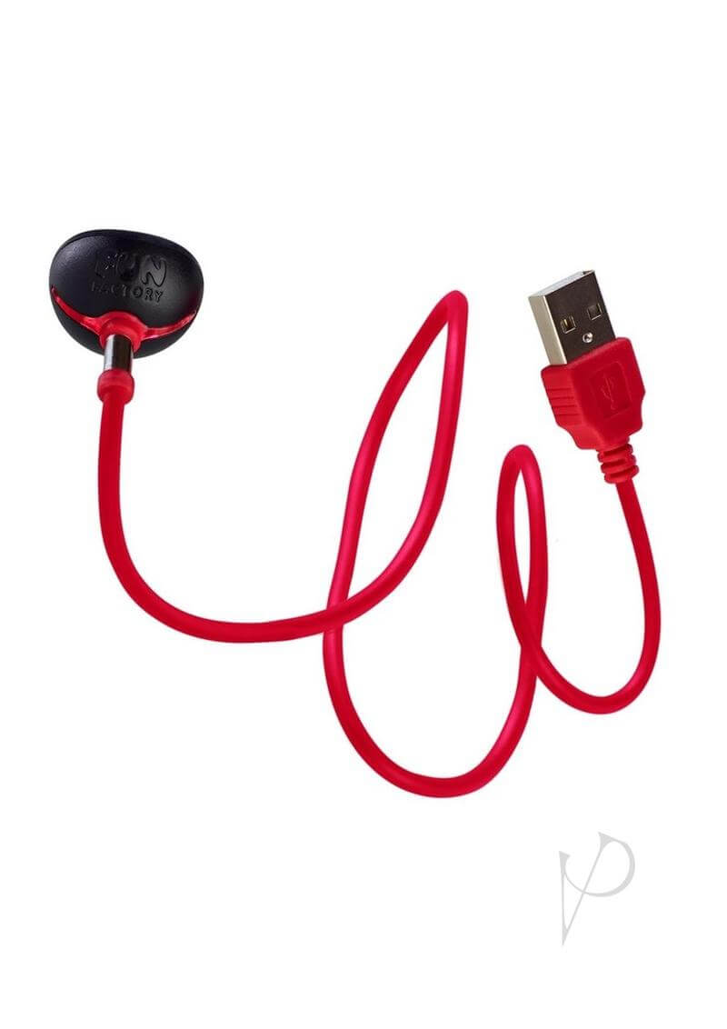 USB Magnetic Charge Cable in red for FUN FACTORY toys, featuring a secure magnetic connection for effortless charging.