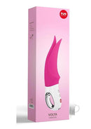 Fun Factory Volta Vibrator in packaging, featuring dynamic flutter tips and a sleek design in vibrant pink color.