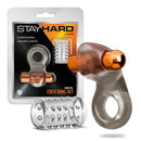 Stay Hard Vibrating Cock Ring Set with Studded Sleeve featuring a textured sleeve and a bullet vibrator.