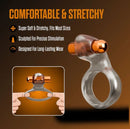 Stay Hard Vibrating Cock Ring Set with Studded Sleeve showcasing comfortable and stretchy design for ultimate stimulation.