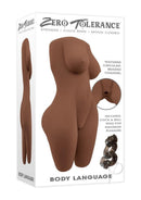 Zero Tolerance Body Language Stroker Chocolate packaging featuring a lifelike design with texture details.