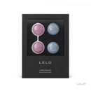 Lelo Beads Weighted Kegel Exerciser Ball Set displayed in a sleek packaging with pink and blue balls.