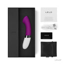 Lelo Gigi 2 G-Spot Vibrator Deep Rose in box with accessories and packaging.