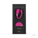 Lelo Tiani 3 Remote Control Couples Vibrator Cerise in packaging, showcasing its smooth design and SenseMotion technology.