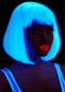 13" Pearl Short Natural Bob Wig glowing under UV light, perfect for Halloween, cosplay, and festivals.