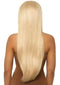Leg Avenue Long Straight 33 inches Center Part Wig OS Blonde showcasing sleek long blonde hair from the back.