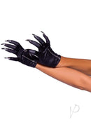 Leg Avenue Zip-Up Claws Gloves One Size Black featuring dramatic black design with claw detailing for Halloween costumes.