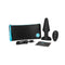b Vibe Rimming XL Rotating and Vibrating Remote Control Plug Black with carrying pouch, remote, and USB charger