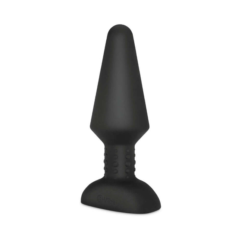 b Vibe Rimming XL Rotating and Vibrating Remote Control Plug Black displayed against a white background.