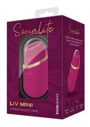 Bodywand Socialite Liv Mini Tongue Licker Vibrator Pink packaging showing compact design and features.