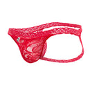 Male Basics Lace Jockstrap Red Small/Medium in a seductive lace design for a confident look.