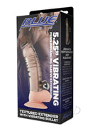 Blue Line Vibrating Penis Sleeve Extension 5.25 Inch Smoke packaging featuring a textured design and vibrating bullet.