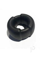 Vers Liquid Silicone Weighted Ball Stretcher Black showcasing its sleek design and stretchy material.