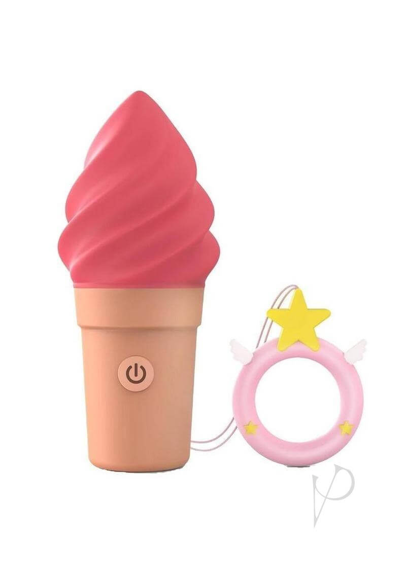 Cand Ice Rechargeable Clitoral Stimulator Raspberry Jolly designed like ice cream for playful pleasure.
