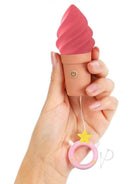 Cand Ice Rechargeable Clitoral Stimulator Raspberry Jolly held in hand resembling ice cream.