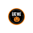 Naughty Notes Eat Me Massage Candle 1.7 Oz label featuring Pumpkin Spice fragrance and playful design.