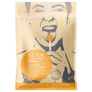 Glyde Ultra Natural Flavor 4 Pack Vanilla Condoms packaging featuring a person enjoying a lollipop and brand details.