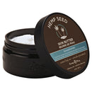 Earthly Body Hemp Seed Sunsational Skin Butter 8oz jar with lid open showcasing thick cream inside.