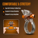 Stay Hard Clitoral Stimulating Cock Ring Set with Sleeve featuring a super soft and stretchy design for enhanced comfort.