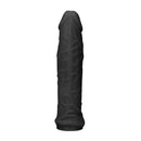 Realrock 6 Inch Penis Extender Sleeve Black for enhanced intimate experiences with lifelike texture.