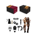 Le Desir Sexy Lingerie Calendar Gift Set with two gift boxes and sensual items including lingerie and toys.