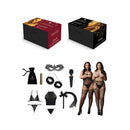Le Desir Sexy Lingerie Gift Calendar Queen Size multi-gift set with lingerie, toys, and accessories displayed.