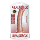 RealRock 9 Inch Curved Realistic Dildo With Suction Cup Tan in packaging with premium details.