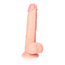 8 Inch Straight Realistic Dildo With Balls Suction Cup Flesh, showcasing realistic textures and a firm suction base.