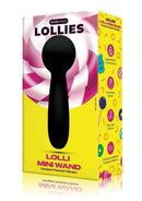 Bodywand Mini Lollies Silicone Mini Vibrator Black in packaging, showcasing its sleek design and features.