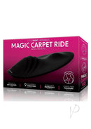 WhipSmart Magic Carpet Ride Silicone Vibrating Pad Black box with product details and sleek design.
