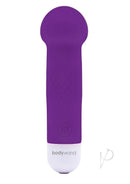 Bodywand Mini Pocket Wand Silicone Massager Neon Purple vibrational massager with bulbous tip.