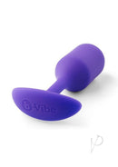 B-Vibe Snug Plug 2 Silicone Weighted Anal Plug Purple displayed on a white background