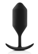 B-Vibe Snug Plug 4 Silicone Weighted Anal Plug Black for comfortable extended wear and sensual fullness.