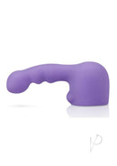 Le Wand Petite Ripple Silicone Attachment Cover Violet for dual-purpose clitoral and vaginal stimulation.