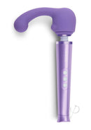 Le Wand Petite Curve Silicone Attachment Cover Violet attached to a wand massager for targeted pleasure.