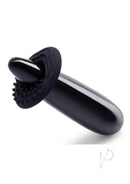 Le Wand Crystal Wand Probe with Silicone Ring Black Obsidian black probe with tapered tip and textured silicone ring.