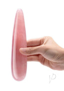 Le Wand Crystal Wand Probe with Silicone Ring Rose Quartz held in hand, showcasing its elegant design and natural crystal beauty.