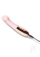 Le Wand Gee Silicone G-Spot Vibrator Rose Gold in a sleek design with control buttons and charging port.