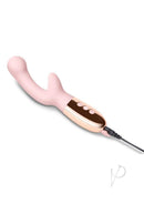 Le Wand XO Silicone Dual Stimulating Vibrator Rose Gold in elegant rose gold design with dual motors for blended stimulation.