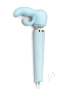 Le Wand Dual Weighted Silicone Attachment Blue, a dual stimulation toy for full contact pleasure with a weighted, rippled design.