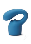 Le Wand Petite Glider Weighted Silicone Attachment Blue features a contoured design for stimulating sensations.