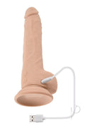 Thrust In Me Thrusting Vibrating Realistic Dong Vanilla with USB charging and suction cup base.