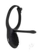 Zero Tolerance Mr Tickler Remote Control Cock Ring Black features a nubbed stimulator for enhanced pleasure.