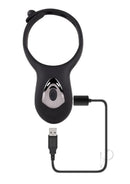 Zero Tolerance Mr Tickler Remote Control Cock Ring Black with charging cable for wireless dual-motor vibration.