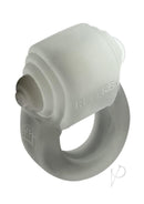 Oxballs Glowdick Silicone Cockring with LED Clear Ice - ergonomically curved cock ring with built-in LED for eye-catching light.