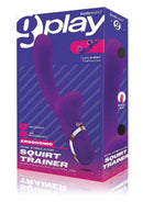 Bodywand G-Play Silicone G-Spot and Clitoral Vibrator Purple in ergonomic packaging, highlighting dual stimulation features.