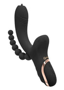 Bodywand G-Play G-Spot Suction Vibrator with Anal Beads black silicone design with anal beads and controls.