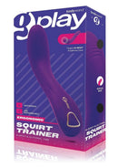 Bodywand G-Play Squirt Trainer G-Spot Vibrator Purple packaging with ergonomic design for G-spot stimulation.